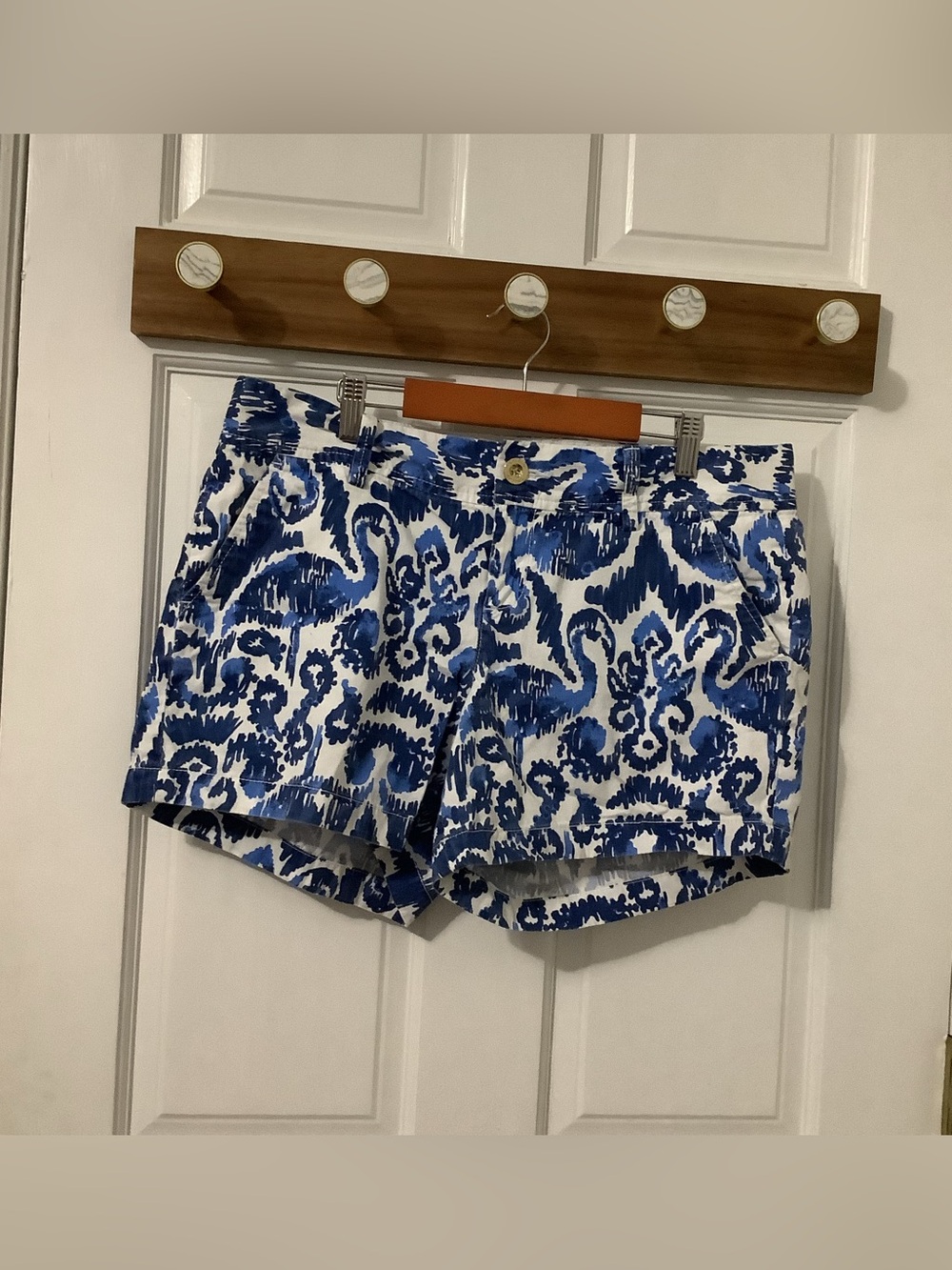 Callahan Blue and White Ikat Print shorts